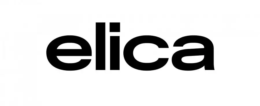 Logo marki Elica w czarnej typografii